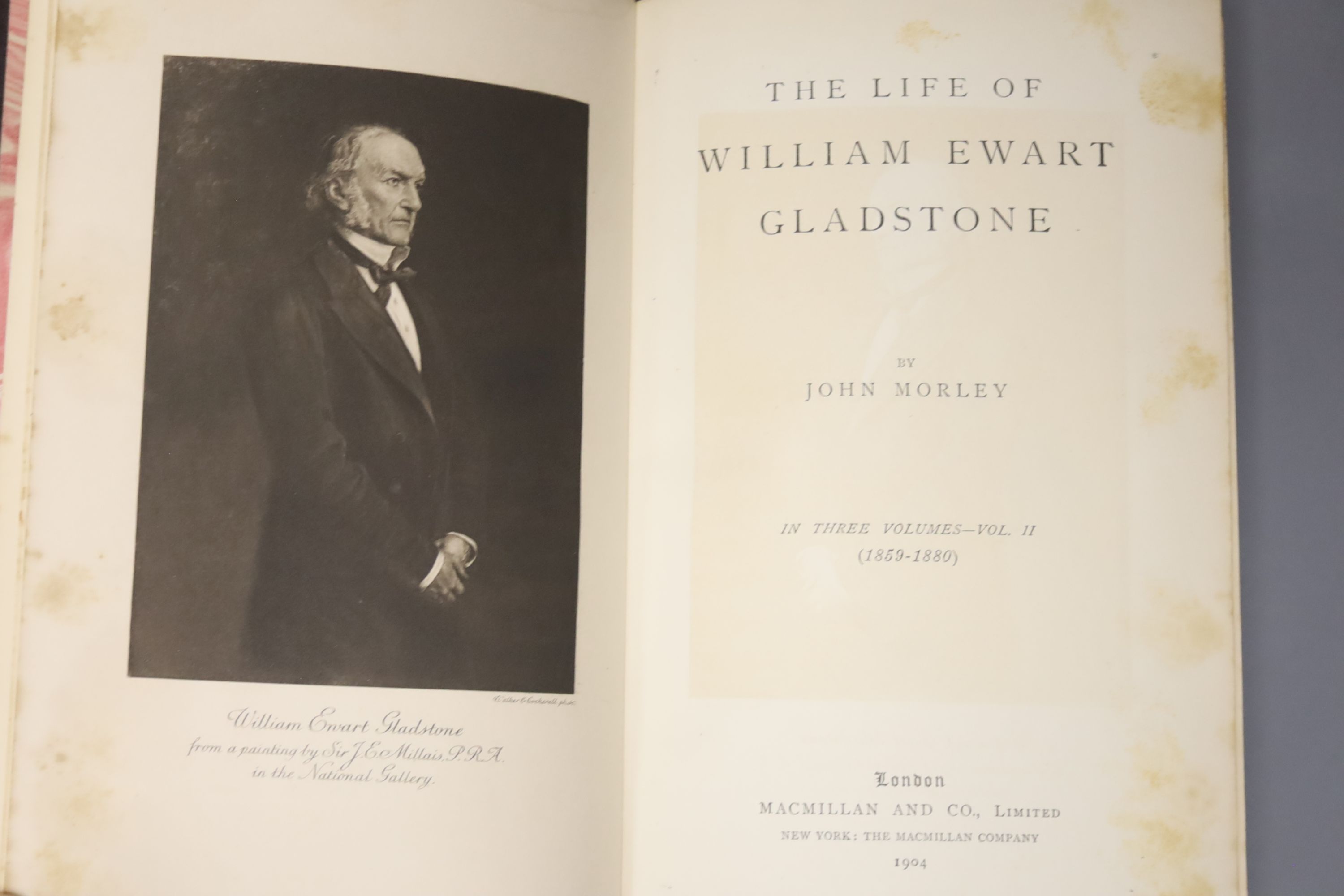 Morley, John - The Life of William Ewart Gladstone, 3 vols, 8vo, half calf, MacMillan, 1904